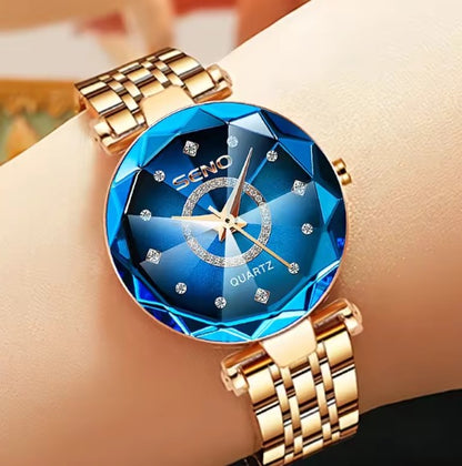 Reloj Súper Elegante para Dama con Cristal Facetado